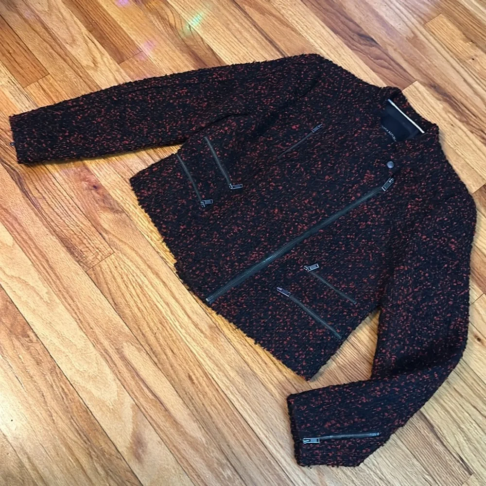 🎤🎉 Beautiful Banana Republic Burgundy & Black Tweed Cropped Jacket Sz 10P - Picture 6 of 11